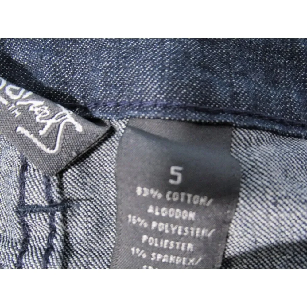 City Streets Ladies Blue Low Rise Jean Shorts Size 5 Studded Embellished NWT A16